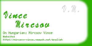 vince mircsov business card
